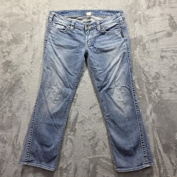 Silver Jeans Capri Jeans Womens W31 Light Wash Frances Low Rise Stretch Denim - Picture 1 of 11